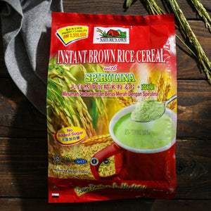 Nature's Own Instant Brown Rice Cereal with Spirulina - Bijirin Serbuk Beras Perang dengan spirulina - 即溶糙米粉麦片+蓝藻